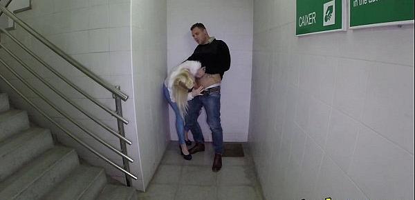  Skinny Blonde Lynna Nilsson Fucked in a Public Stairwell at Night pb14043 HD
